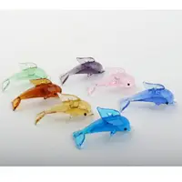 在飛比找樂天市場購物網優惠-創意桌面迷你小擺件夜光海豚玻璃制品手作海洋工藝品魚缸盆栽造景