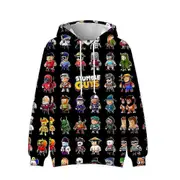 Stumble Guys Printed Hoodies Kid's Pullover Autumn Sweatshirt Long Sleeve Hooded Tops B 6-7Years