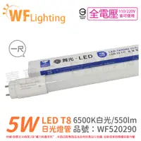 在飛比找PChome24h購物優惠-(4入)舞光 LED 5W 6500K 白光 全電壓 1尺 