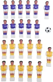 Foosball Soccer Table Football Players Replacement Parts with Purple Yellow Men Players Black White Soccer Ball for 1.4M Soccer Table Indoor Entertainment