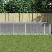 Chicken Cage with Roof Light Grey 803x98x90 cm Galvanised Steel,Small Animal Habitats & Cages 67.2KG-3189057