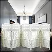 4/5/6 Panel Short Partition,Folding Privacy Room Screens Freestanding,Hand Woven,for Kindergarten Bedroom Studio(100x40cm-5panel)