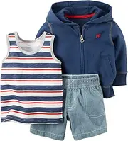 [Carter's] Baby Boys' 3-Piece Hooded Cardigan Short Set