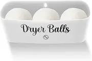 Laundry Room Organization and Storage - Magnetic Dryer Ball Holder - Lint Bin for Laundry Room Alternative - Magnetic Holder for Laundry Accessories - Fits Wool Dryer Ball Basket (White)
