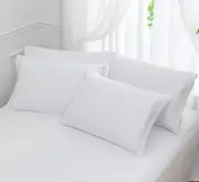 Microfiber Pillow Cases - King Size Set of 4-1800 Thread Count Ultra Soft Whi...