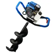 POWERBLADE PD750 52cc 2-Stroke Petrol Post Hole Digger, 200mm Auger w/ 600mm Extension Shaft