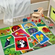 WHIZZ KIDS VIVID WILD ANIMALS FUN FLOOR RUG 80x120cm **CRYSTAL CLEAR IMAGERY**