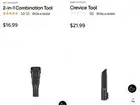 OEM LG CordZero A9 Series Nozzles: Combination Tool + Crevice Tool Attachments
