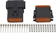 Black 12 Pin DT04-12P/DT06-12S DJ3121Y-1.6-11/21 DT Connector Automobile Waterproof Wire Electrical Connector Plug(10 Sets)