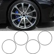 Wheel Rim Protector, 18 Inch Car Wheel Rim Protectors Guard, Aluminium Alloy Wheel Hub Rim Ring Guard Strip, Self Adhesive, Set of 4 Rim Protector, Easy to Install (Black)