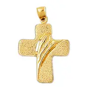 14K Gold Tombstone Cross Pendant