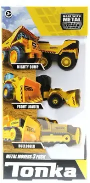 Tonka ~ Mighty Dump, Front Loader, Bulldozer ~ Metel~ 3 Vehicles