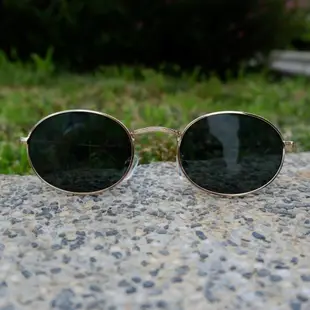 : Huān歡仔 : 復古橢圓鏡框 小圓金框太陽眼鏡 時尚日系街頭混搭墨鏡