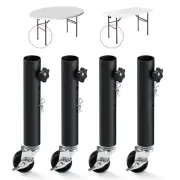 Adjustable Table Leg Risers, Table Leg Extenders with Heavy Duty Casters, Tab...