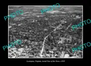 OLD LARGE HISTORIC PHOTO LEXINGTON VIRGINIA, AERIAL VIEW OF THE TOWN c1939
