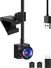 LUMCAI Eye Contact Webcam with Cable Clip, 1080P Auto Focus Center Screen Camera for Online Conferencing, Adjustable Middle-Screen Webcam with Noise Canceling Mic for PC and Laptop