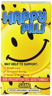Happy Pills 60 capsules - St John's Worth, SAMe D3 B12 Caffeine BPI Sports 01/25
