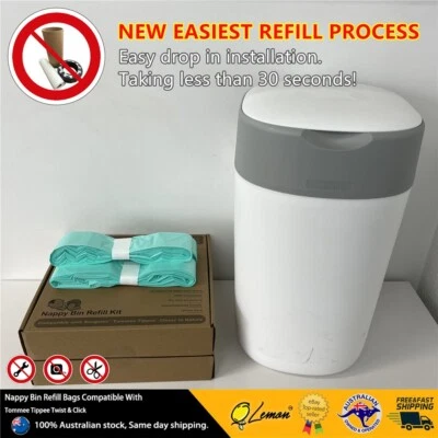 NEW TIME SAVER! 200M QLemon Nappy Refill Kit For Tommee Tippee Twist & Click Bin