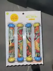 Sun Squad 4 Pack Flexible Fabric Dive Sticks Water Toy