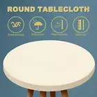 Round Tablecloth Waterproof Round Table Cover Elastic Table Protector Wear Drdah