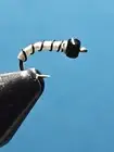 Black Glass Bead Miracle Midge Larva Zebra Nymph Fly size 16 FREE SHIPPING