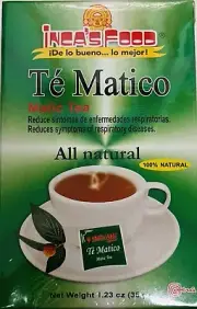 Inca's Food Te Matico Tea 25 Bags Pack X2 Cajas Peruvian