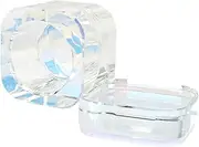 Nail Art Dappen Dish with Lid Glassware Tools Bowl Cup Holder for Home Salon Light Blue