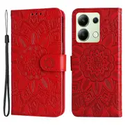 For Xiaomi Redmi Note 13 4G Case Wallet Imprinted Phone Cover with Hand Strap