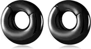 Longbeauty 1 Paar Ohr Gewichte Ohrhänger Flesh Tunnel Plug Creolen Albert Hoop Hufeisen Klemmkugelring Kugel Barbell für Gestreckte Ohrpiercing Expander Stretcher 6mm 8mm