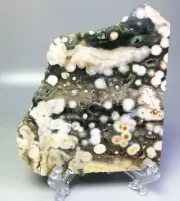 Best Natural Polished Ocean Jasper Agate Quartz Crystal Slice Stone Reiki Stand