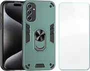 Case Compatible with Samsung Galaxy A54 5G，Compatible with Samsung Galaxy A54 5G Phone Case Cover [Screen Protection Film] [Car Magnetic Metal Stand] Green
