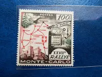 在飛比找Yahoo!奇摩拍賣優惠-摩納哥郵票1957蒙特卡洛大獎賽一套一枚全新MNH雕刻版，米