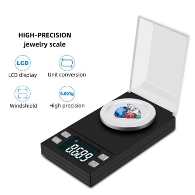Electronic Digital Scales LCD Jewelry Herbs Portable Lab Milligram Scale 0.001