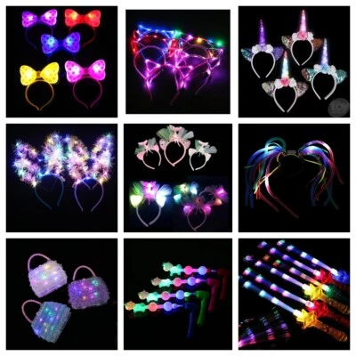 Flashing LED Light Up Party Favor Toy Light Swords Wands Rings Bulks Halloween
