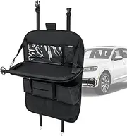 Backseat Car Organizer | Car Interior Seat Back Food Storage with Foldable Table | Road Trip Organization for Notebooks, Sundries, Books