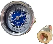 Blue Oil Press Gauge Car Fuel Pressure Liquid Filled Gauge Kit 1/8 NPT 0-100PSI for Honda Civic CRX Acura Mitsubishi Eclipse