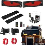 2PCs Devil Eyes Lights for Cars, with Remote and Bluetooth Control, 12 * 59.5cm, Programmable Flex LED Display, DIY Smart Colorful Eye Lamp Soft Screen, for Van, Car, Truck