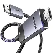 UGREEN Unidirectional DisplayPort to HDMI Cable 2M 8K@60Hz 4K@240Hz Active DP 1.4 Cord HDR, Dolby, HDCP2.3, DSC1.2a, 32.4Gbps Braided Compatible with Monitor, Dell, HP, HDTV, AMD NVIDIA