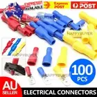 100X Insulated Electrical Wire Spade Splice Connectors Cable Crimp Terminals