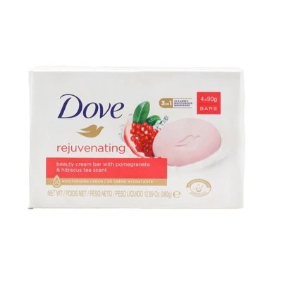 Dove Rejuvenating Pomegranate and Hibiscus Tea Scent Soap Bar 90 g 4 Pieces