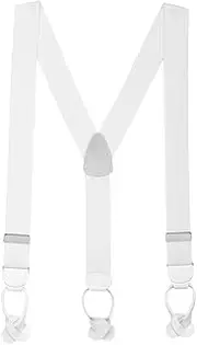 [Suspender Store] Mens Solid Color Button Suspenders - 1.5 Inch Wide (3 sizes, 17 colors)