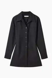 BEATRIX STRETCH WOOL LONGLINE SHIRT