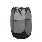 Laundry Hamper Black Mesh Pop Up Dirty Clothes Hamper Portable Collapsible Cl...
