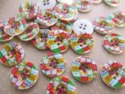 20 Mixed Block 18mm Plastic Flatback Sewing Button/4 hole/trim/craft/notion Sb16