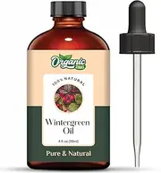 Organic Zing Wintergreen (Gaultheria Procumbens) Oil | Pure & Natural Essential Oil for Aroma, Diffusers, Haircare & Massage - 118ml/3.99fl oz