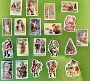 20 assorted vintage scene Victorian Christmas stickers