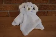 SECURITY Blanket MUD PIE Blue & White PUPPY Dog Spot Eye Baby Lovey Soft Plush