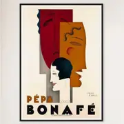 Galrie Pepa Bonafe Vintage Art Deco Poster by Jean Carlu - High Quality Wall Art Home, Black Frame, 50 x 70cm (20 x 28inch)