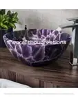 "Purple Amethyst Agate Sink – Natural Stone Bowl, Gemstone Wash Basin for Home"