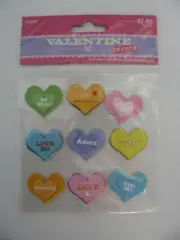 Hobby Lobby CONVERSATION HEARTS 3D Embellishments 9 Pieces NIP